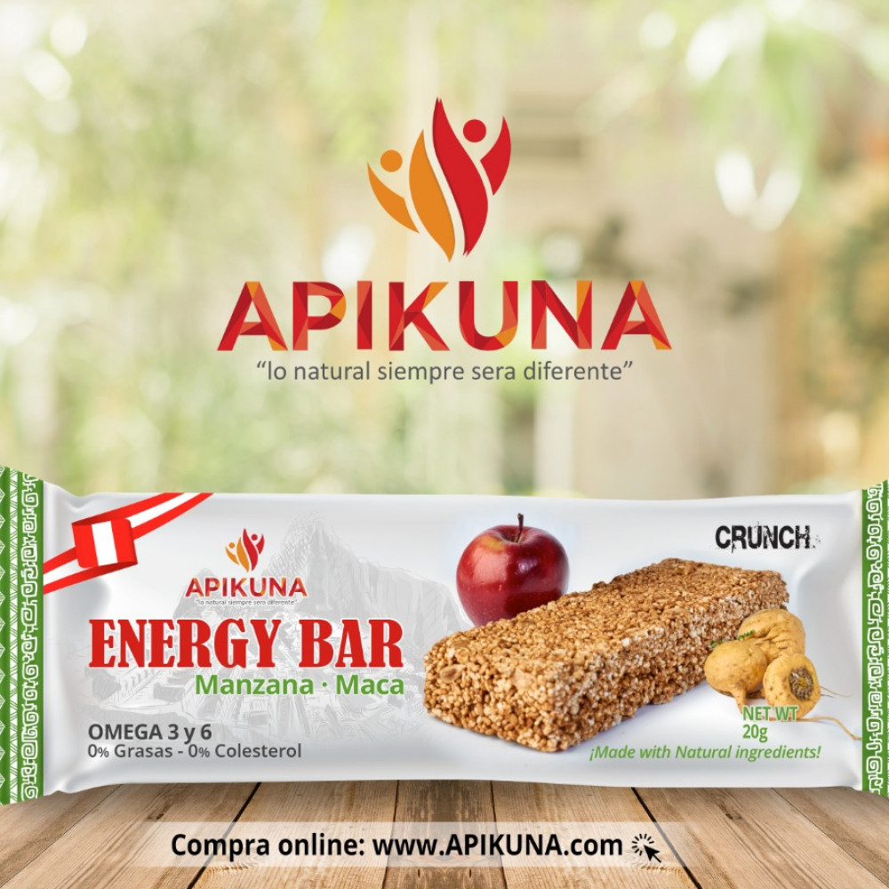ENERGY BAR MACA MANZANA barras nutricionales  APIKUNA