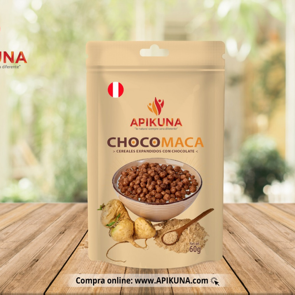 CHOCO MACA CEREAL expandido Bolitas de Chocolate Natural APIKUNA