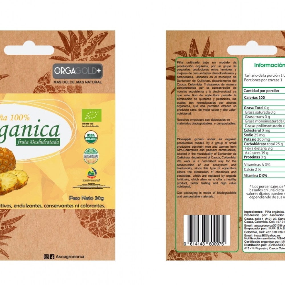 PIÑA ORGANICA DESHIDRATADA USDA