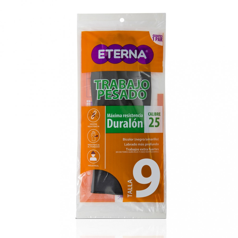GUANTE DE LATEX ETERNA TRABAJO PESADO MÁXIMA RESITENCIA DURALON