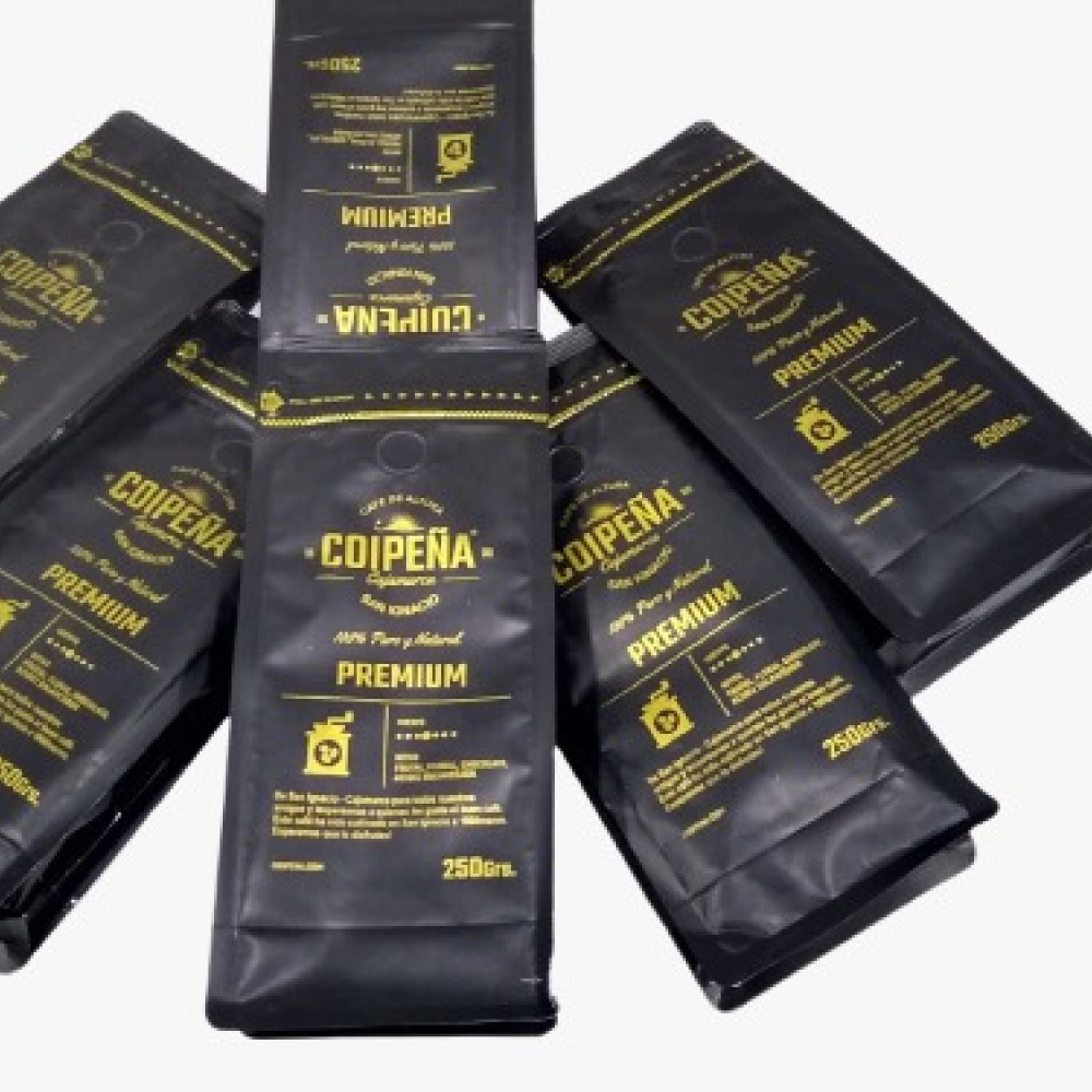 CAFE ARABICA TOSTADO-MOLIDO INTERMEDIO, VARIEDAD CASTILLA Y M.NOVO (BOLSA x 250 grs)