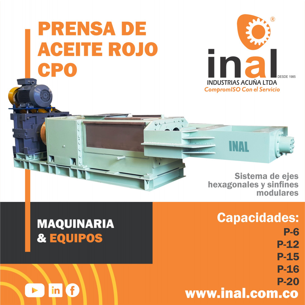 PRENSAS DE EXTRACCIÓN DE ACEITE DE PALMA