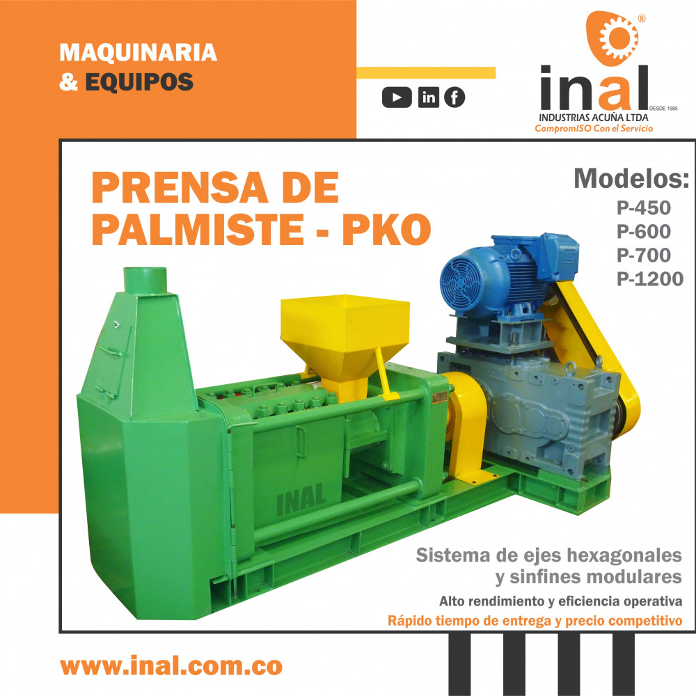 PRENSAS PARA EXTRACCIÓN DE PALMISTE